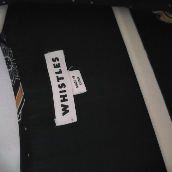 WHISTLES LONDON Black Boho Peasant Midi Dress Flowy Patterned Floral US 2 - Picture 5 of 9